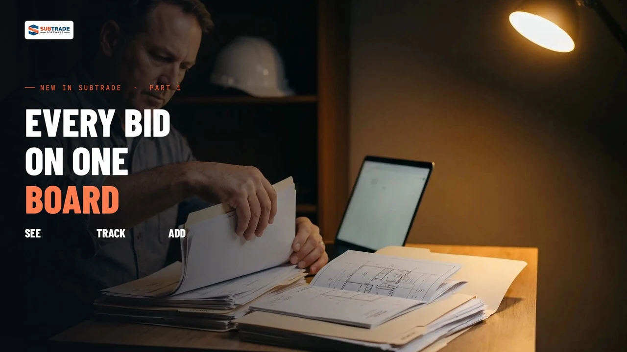 Play the SubTrade Bid Manager walkthrough, every bid on one board