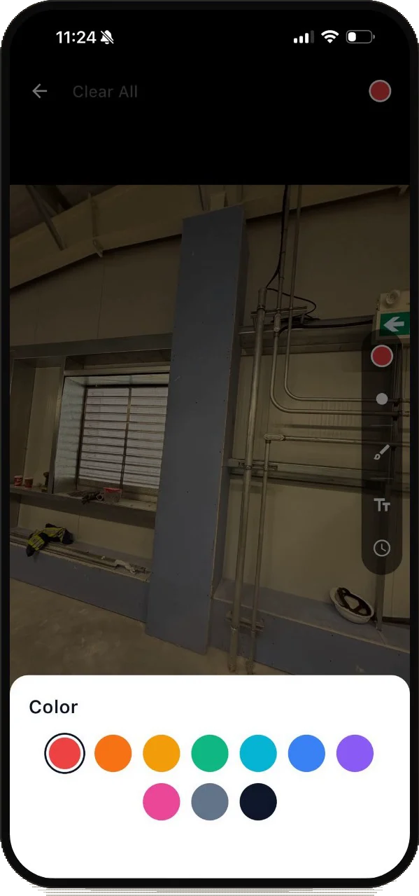 SubTrade photo markup with the colour picker open